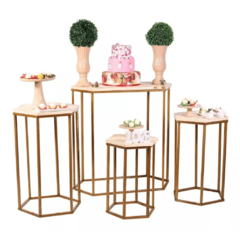KIT DE MESA DOURADA SEXTAVADA PARA FESTA