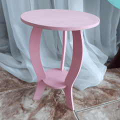 Mesa redonda MDF Aparador amarelo ou rosa - comprar online