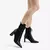 Bota Bico Fino Tecido Knit Couro Preto Jorge Bischoff - comprar online