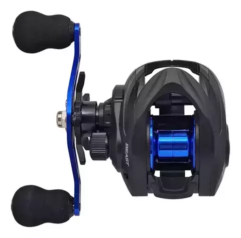 Reel Huevito Beast Blue/Red Snake 103 Baitcasting 3 Rulemanes