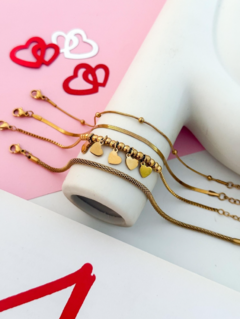 Pack x3 Pulsera Acero Dorado COD675 - comprar online