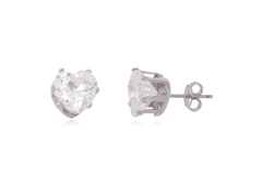 Brinco Ponto de Luz Zircônia Coração - Cristal - loja online