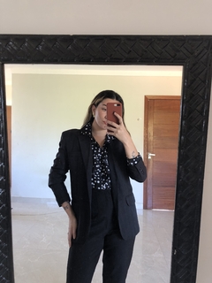 Blazer risca de giz (M) - Wom Brechó