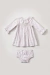 Vestido floral com detalhe casinha de abelha bebê