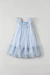 Vestido em tule com detalhe de flores