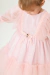 Vestido manga longa em tule de poá rosa - Little Jam