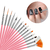 Kit Pincel Gel Uv 15 Pinceis Manicure Acrigel Cor: Rosa