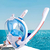 Máscara De Mergulho Com Snorkel Duplo Piscina Natação Azul - comprar online