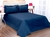 Kit Cobreleito Classic Queen 03 Pçs Azul