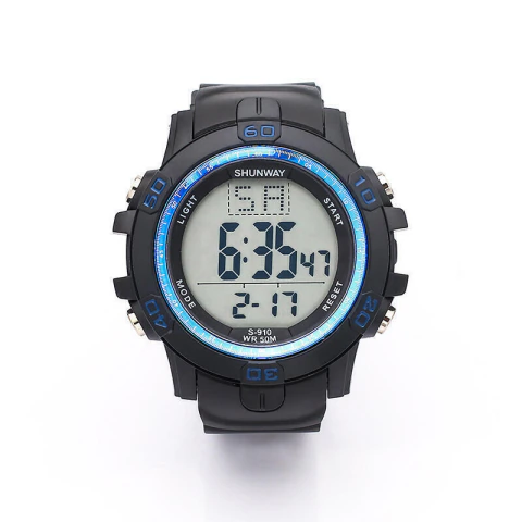 Relógio de Pulso Preto e Azul S910