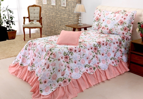 Cobreleito Belize Buquê Solteiro 03 Pçs