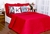 Kit Cobreleito E Lençol Liberty Queen Com Almofadas Vermelho 08 Pçs
