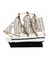 Miniatura Ímã Barco Navio Veleiro Casco Branco Base Preta Esquerda 8x1.5x9.5cm