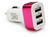 Carregador Veicular com 3 Portas USB - Rosa - comprar online