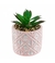 Vaso Rosa Cimento Planta Artificial Verde 8.5x6x6cm - comprar online