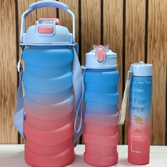 Kit com 3 garrafas Cores Variadas - Squeeze