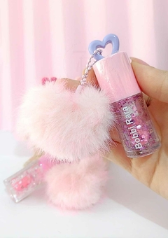 Imagem do Gloss Labial Lip Oil Mágico com Pompom Coração - SHINY Bobbi Rara -