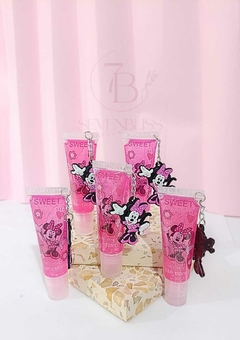 Lip Gloss Com Glitter e Pingente Modelo Minnie Hidratante Infantil Menina - SevenBliss makeup
