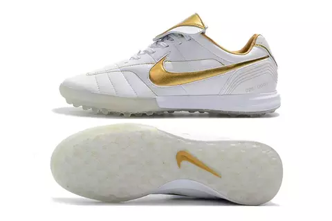 Chuteira Nike Tiempo 10R Society - Branco/Dourado - comprar online