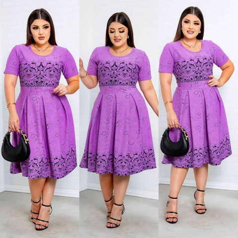 Vestido Moda Feminina Midi Tecido em Jacquard