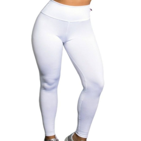 Calça Legging Suplex Branca Flanelada Enfermagem Esteticista Academia