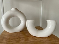 Jarrón Redondo Blanco - comprar online