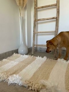 Alfombra rayas gruesas Beige - Umalu Home & Deco