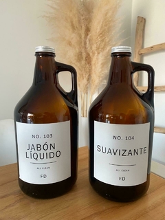 Set botellones Jabon liquido + suavizante (vinilo)