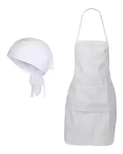 Delantal gabardina BLANCO + gorro de cocina en internet