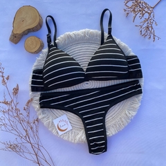 Conjunto Lina Rayado Negro (C-741R) - comprar online