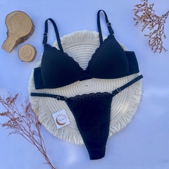 Conjunto Valentina Negro ALGODON (C-3098) - comprar online