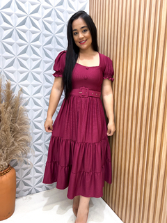Vestido com cinto - comprar online
