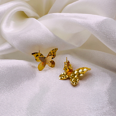 Bronze butterfly earrings