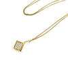 square charm gold plated necklace