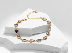 Gold plated evil eyes bracelet - buy online
