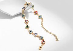 Gold plated evil eyes bracelet