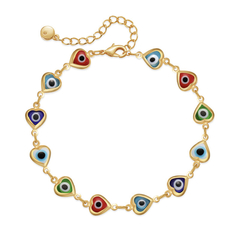 Gold plated evil eyes bracelet - Ispirato jewelry