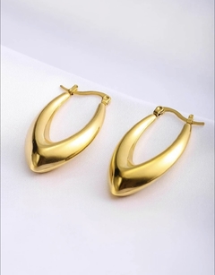 Oval hoop gold plated earrings - buy online