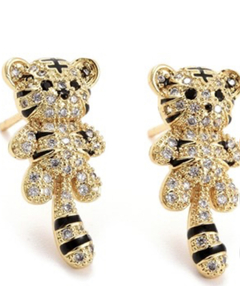 Tiger gold plated earrings - buy online