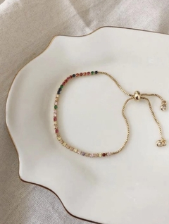 Adjustable multicolor 18k gold plated bracelet