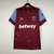 Camisa West Ham Titular | 23/24 | Versão Torcedor Masculino - Bordô / Vinho