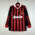 Camisa Manga Longa Milan Titular | 09/10 | Versão Retrô Masculino - Vermelha e Preta