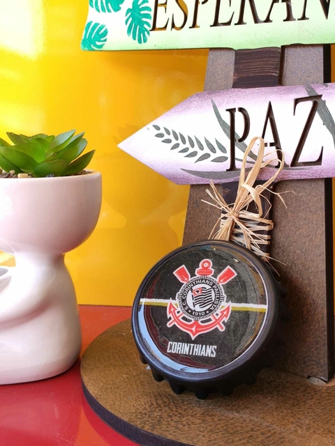 Abridor De Garrafas Tampa 8x8cm - Corinthians