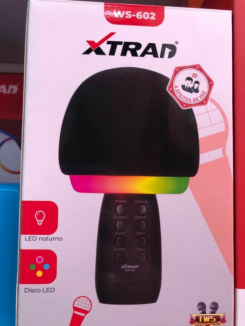 Caixa De Som E Microfone Sem Fio Karaoke Xtrad Ws-602
