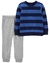 Conjunto Bebê Moletom Azul Listrado Carter´s - comprar online
