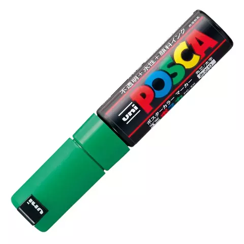 MARCADOR POSCA VERDE PC-8K PUNTA CHANFLEADA - comprar online