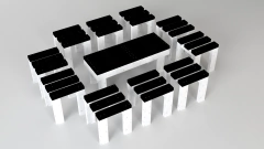 Puff y mesa puente de madera - One Up