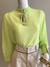 Blusa manga longa plissada