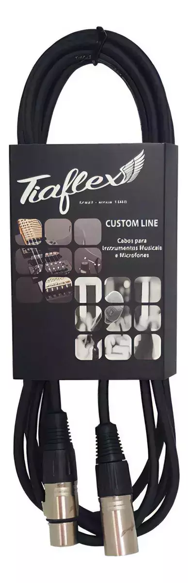 Cabo Microfone 6mm Xlr/xlr Preto 1 Metro - Tiaflex