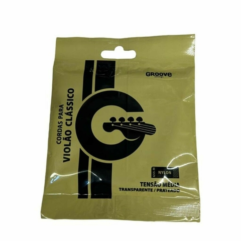 Encordoamento Para Violão Clássico Nylon Groove GS5-M Tensão Média Transparente /Prateado-Promusic